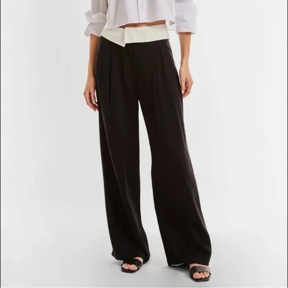 NWT Noli Soho Black Foldover Trousers - Picture 1 of 2
